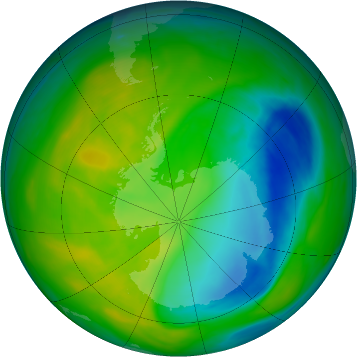 Antarctic ozone map for 18 November 2005